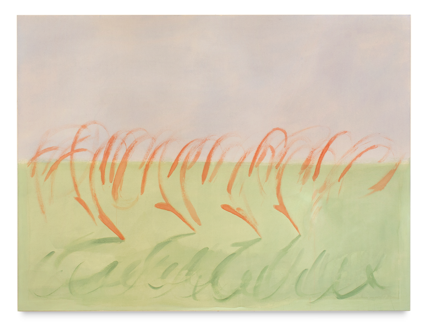 Nino Kapanadze, Horserace Variation V (1/2), 2025, Mineral pigments on cotton canvas, 145 x 195 cm, Courtesy of the Artist and Villa Atrata, © ADAGP, 2025