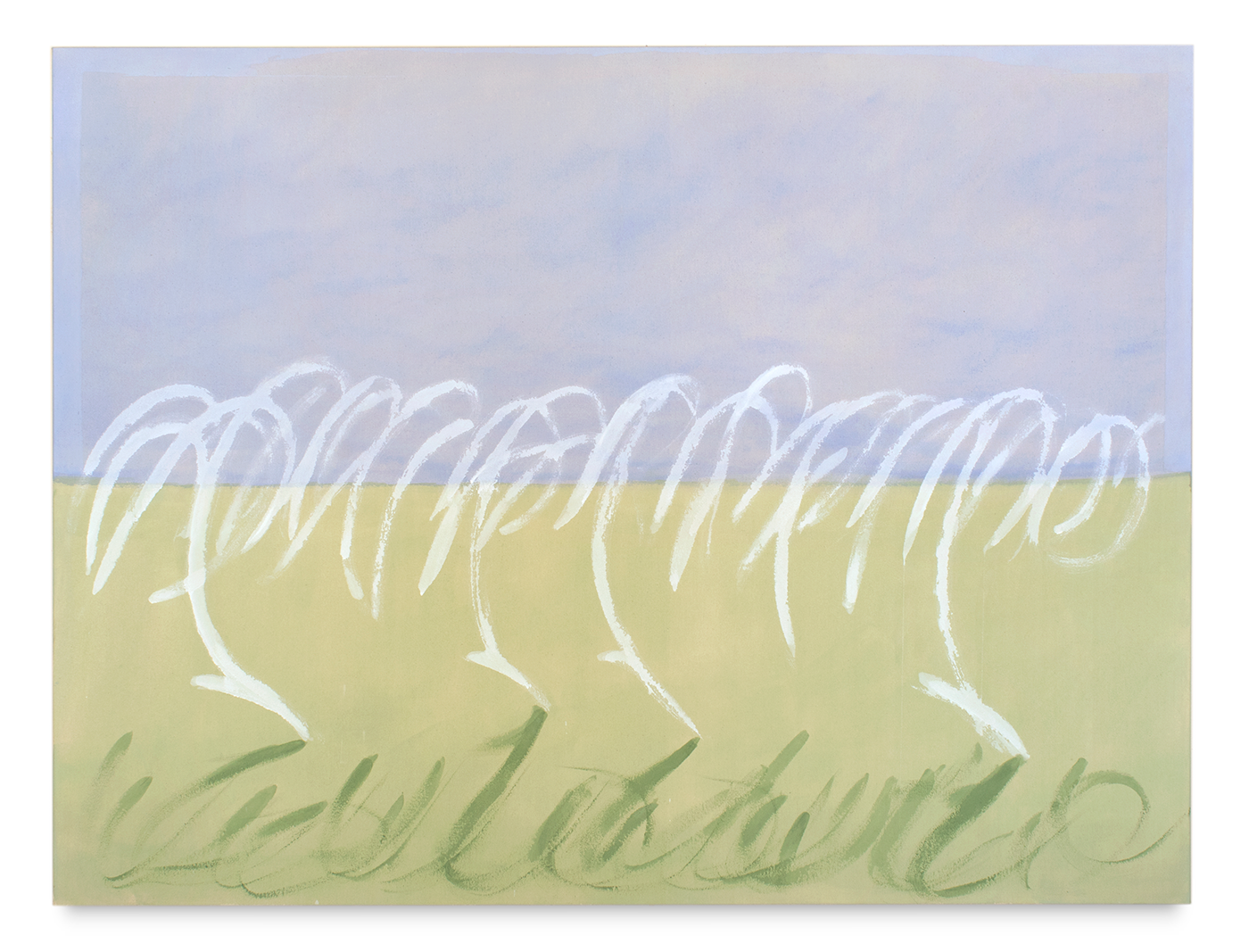 Nino Kapanadze, Horserace Variation (2/2), 2025, Mineral pigments on cotton canvas, 145 x 195 cm, Courtesy of the Artist and Villa Atrata, © ADAGP, 2025