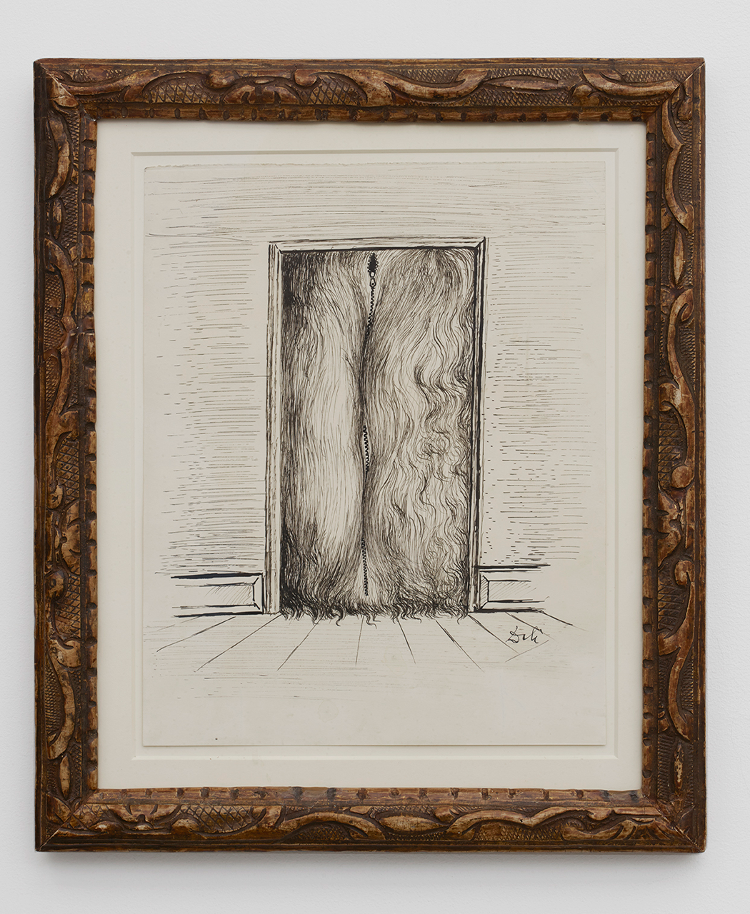 Salvador Dali, Rideau-chevelure semi-humain séparé par une fermeture éclair, circa 1937