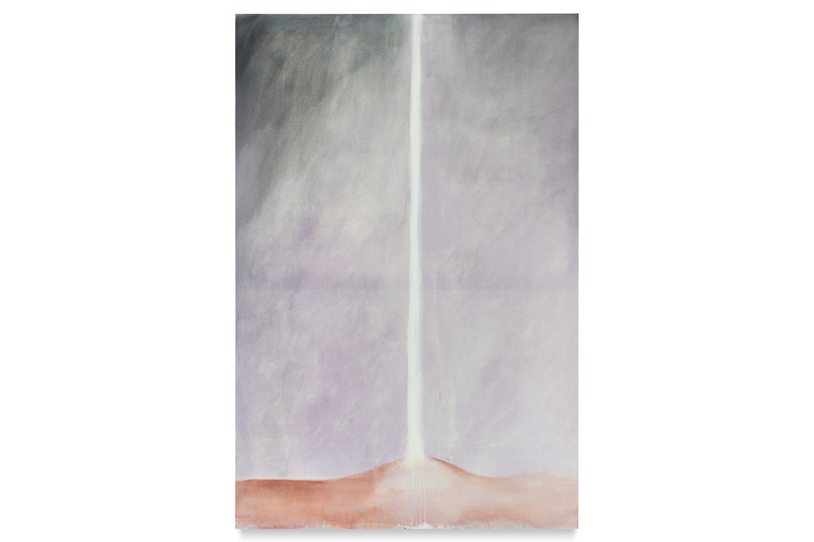 Nino Kapanadze, Cascade VIII, 2025, Mineral pigments on cotton canvas, 195 x 130 x 4,5 cm, Courtesy of the Artist and Villa Atrata, © ADAGP, 2025