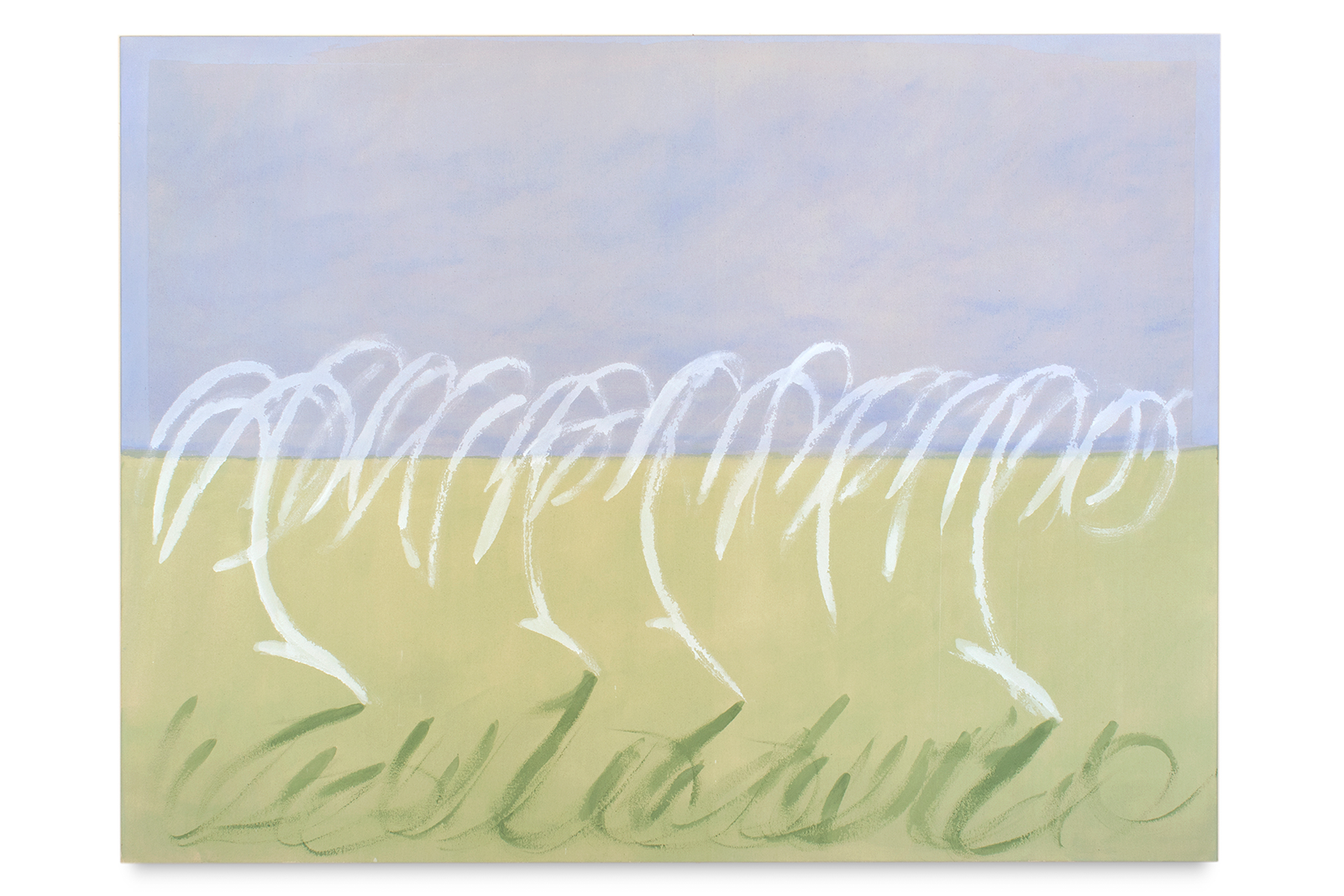 Nino Kapanadze, Horserace Variation (2/2), 2025, Mineral pigments on cotton canvas, 145 x 195 cm, Courtesy of the Artist and Villa Atrata, © ADAGP, 2025