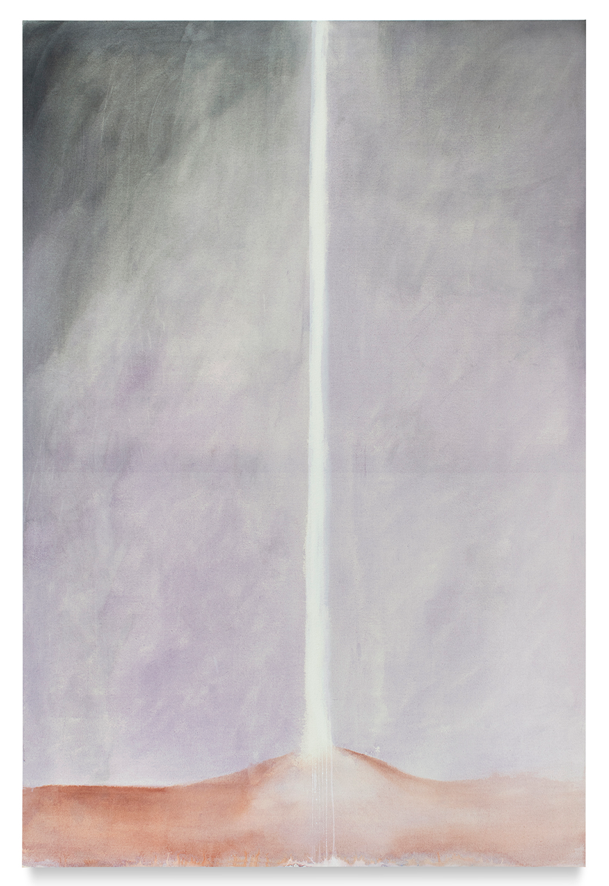 Nino Kapanadze, Cascade VIII, 2025, Mineral pigments on cotton canvas, 195 x 130 x 4,5 cm, Courtesy of the Artist and Villa Atrata, © ADAGP, 2025