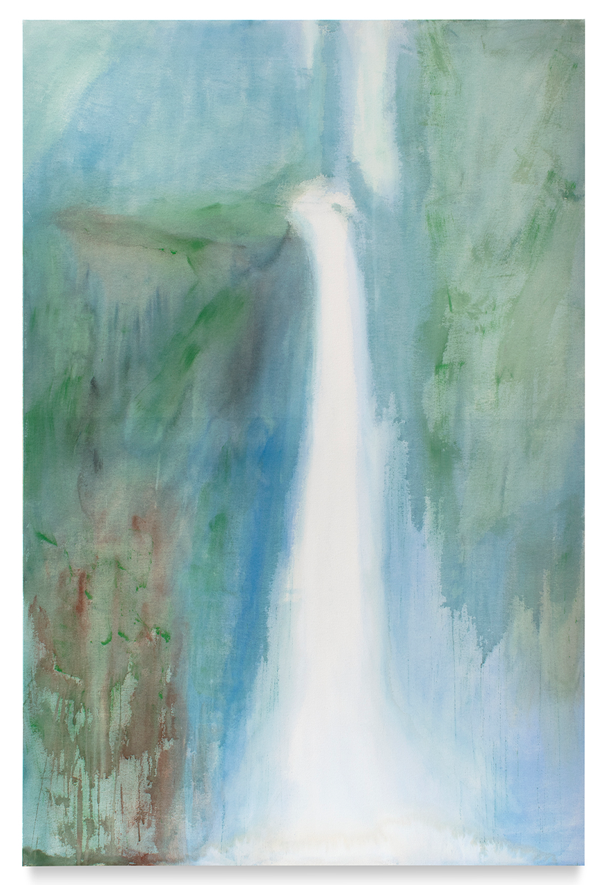 Nino Kapanadze, Cascade VI, 2025, Mineral pigments on cotton canvas, 195 x 130 x 4,5 cm, Courtesy of the Artist and Villa Atrata, © ADAGP, 2025