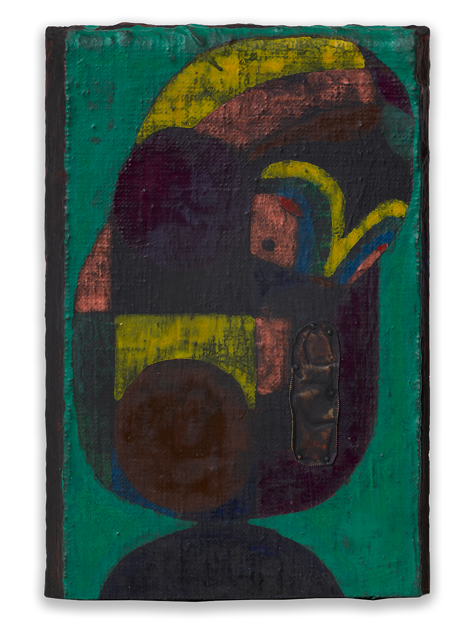 Alexander Tovborg, T (22), 2025
Acrylic, canvas, and copper on church pew
25 x 17 x 5 cm | 9 ¾ × 6 ¾ × 2 inches