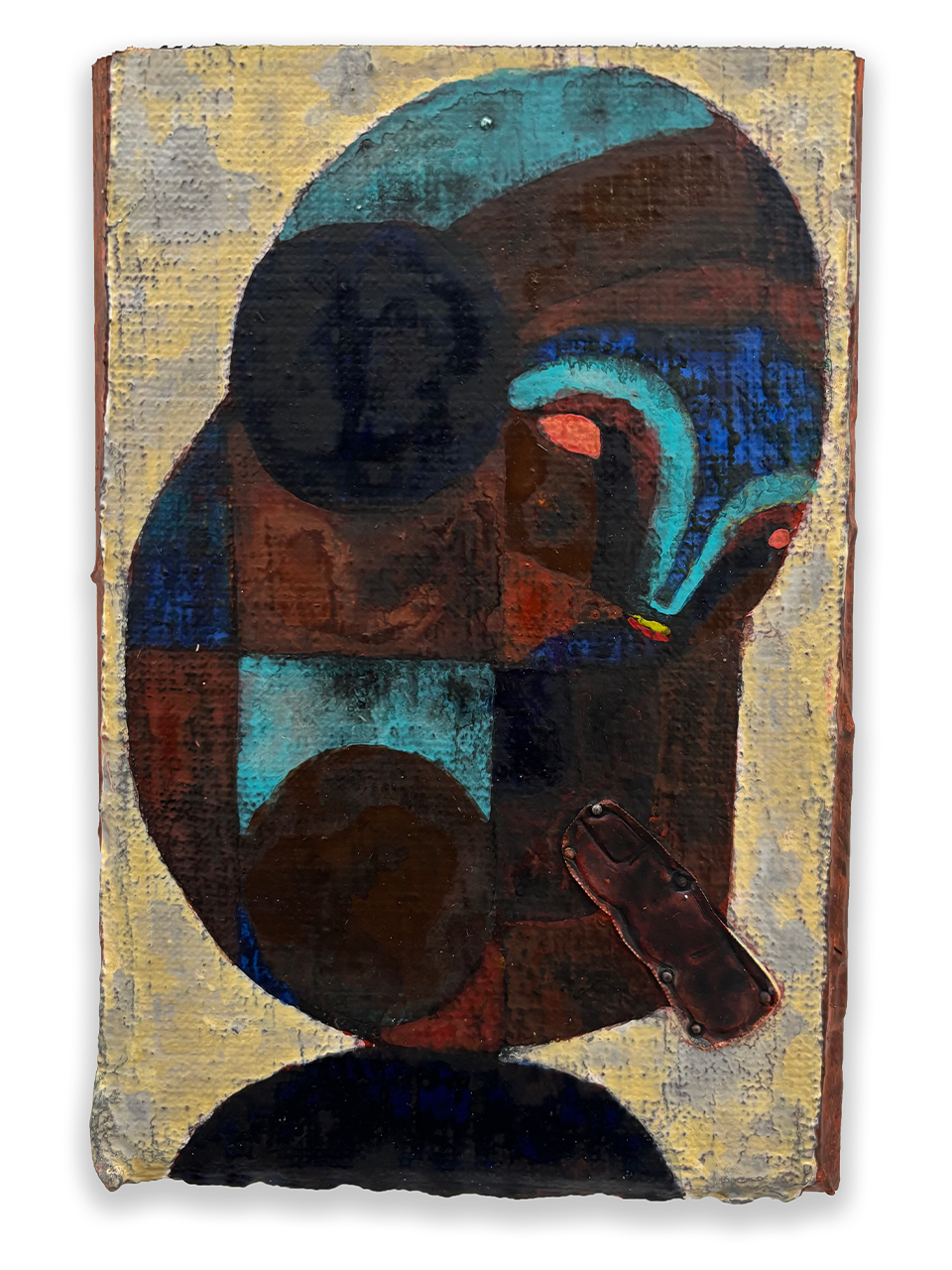 Alexander Tovborg, T (4), 2025
Acrylic, canvas, and copper on church pew
25 x 17 x 5 cm | 9 ¾ × 6 ¾ × 2 inches
